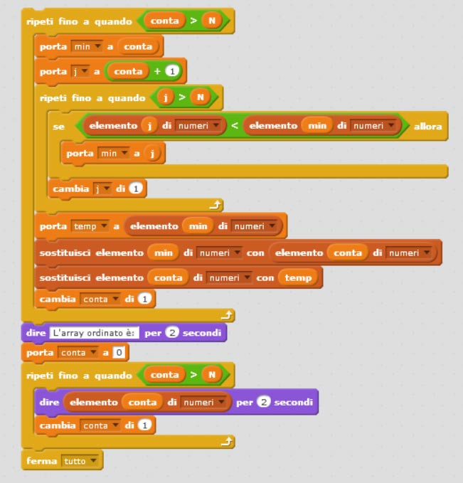 selection sort in scratch