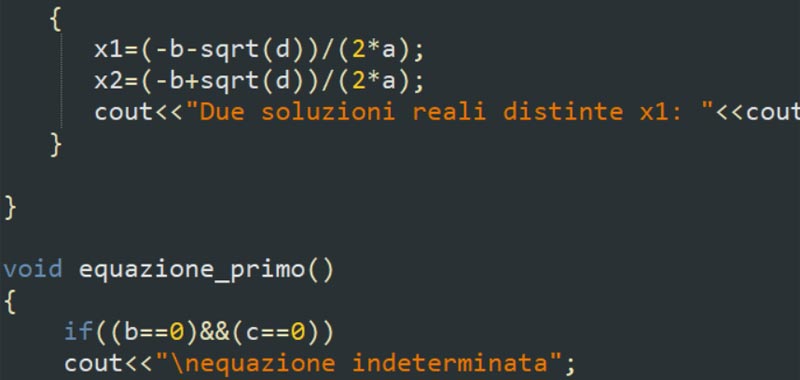 equazione di secondo grado in C++