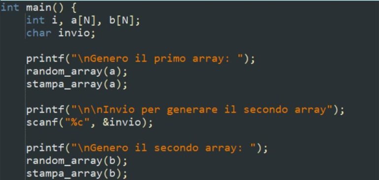 Array random, creare array random in C con le funzioni