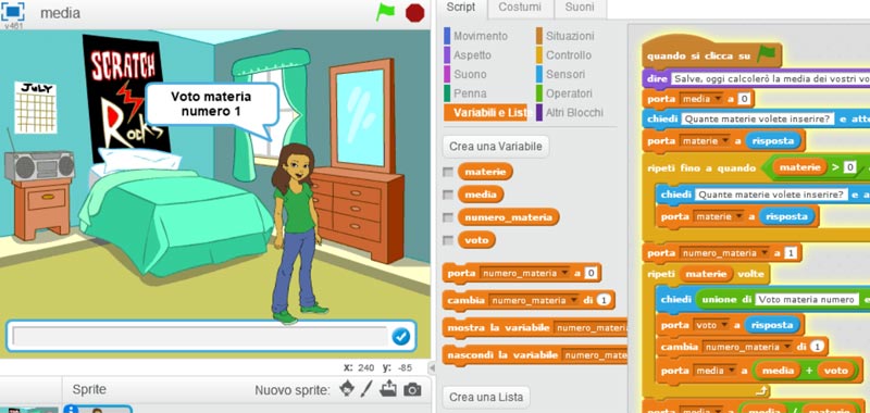 media di n numeri con scratch