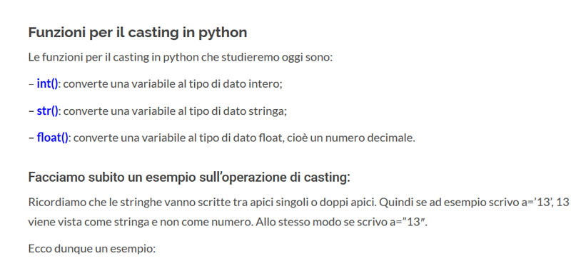 Casting Python