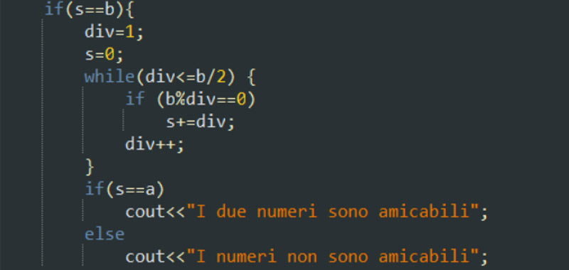Numeri amicabili in C++