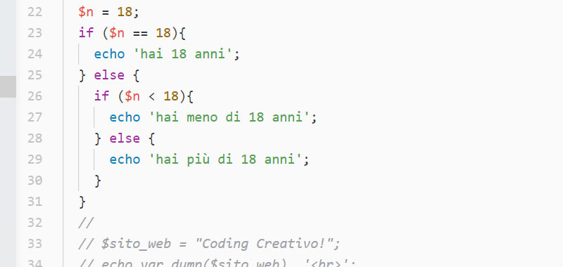 if else annidati in PHP
