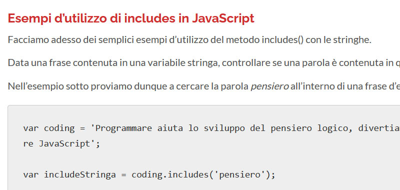 includes in JavaScript