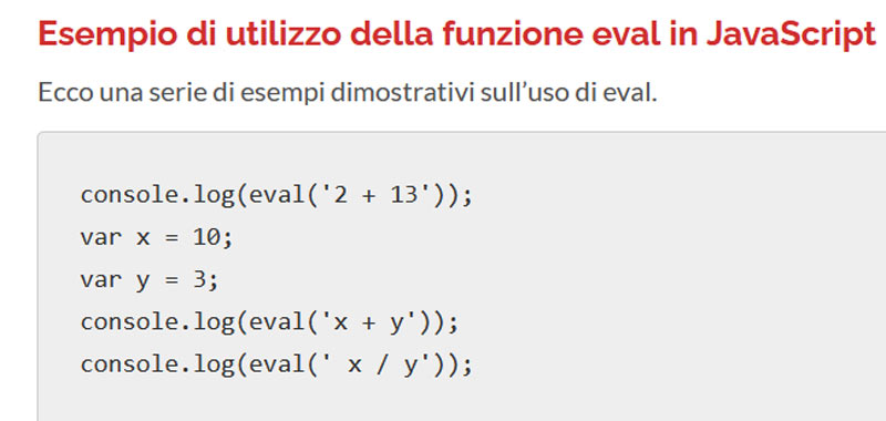 JavaScript eval