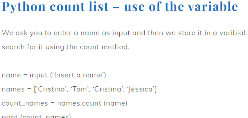 Python count list
