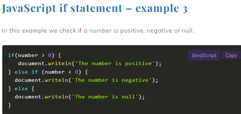 JavaScript if statement