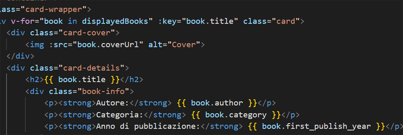 Visualizzare libri da un file JSON